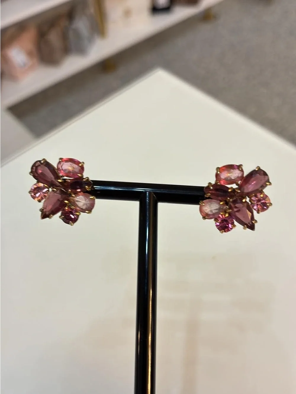 Kate spade Gold-Tone Pink Cluster Crystal Stud Earrings